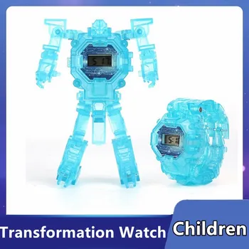 Intenzita Deformácie Robot Sledovať Deti Elektronické Náramkové Hodinky Roboty Transformácie Tvorivé Karikatúra Postavy Hračky Pre Deti Darček