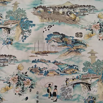 Japonský Senic a Ženy Bavlnenej Tkaniny na Dievča Oblečenie, Záclony Vankúš Batohy posteľná bielizeň Nastaviť urob si sám