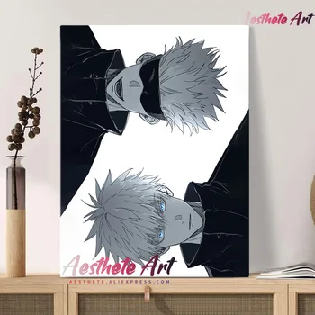 Jujutsu Kaisen Satoru Gojo Anime Dekorácie Domova Plátno Manga Maľovanie Steny V Obývacej Izbe Umenie Obrázky, Plagáty Výtlačkov