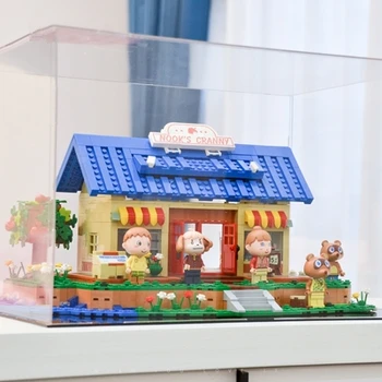 K103 1225Pcs Streethouse Budovy Hračky Animal Crossing Dom Montáž Tehly Model Stavebné Bloky pre Deti Vianočné Darčeky, Hračky