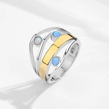 KALETINE Jedinečný Dizajn 925 Sterling Silver Krúžky Nádherný Halo Opal Ženy, Svadobné Zapojenie Výročie Šperky