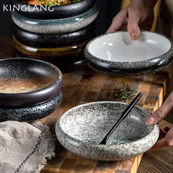 KINGLANG Tvorivých Procesov Glazúra 6inch Keramické Dosky kórejský Kimchi Tanier Jedlo, Šalát Jeden Tanier, Miska