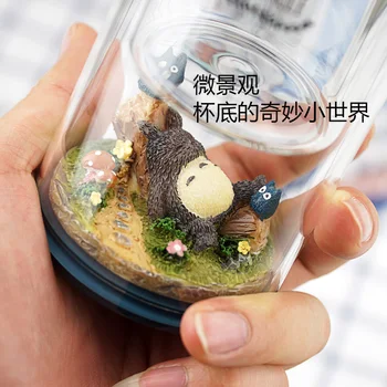 Kreatívne Micro Krajiny Môj Sused Totoro Prenosné Pohár Cartoon Kórea Krásnej Študentky Izolované Dvojité Fľaša Na Vodu