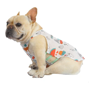 Letné Oblečenie pre psy, Roztomilý Kreslený Tlač Psa Vesty pre Malé a Stredne Veľké Psy Pes T-shirt pre francúzsky Buldog Chladenie Teplá Vesta