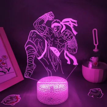 LOL Hra Obrázok Slepý Mních Lee Sin Lampa 3D Led RGB Neon Nočné Osvetlenie, Dar, Priateľ Miestnosť, Stolný Farebný Dekor League of Legends