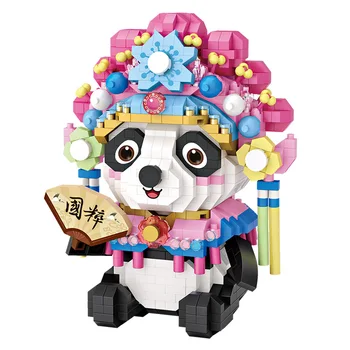 LOZ Čínsky Štýl, Nádherné Roztomilá Panda Micro Stavebné Bloky Peking Opera Panda Zostavený Model Tehly Údaje Hračky Pre Deti,