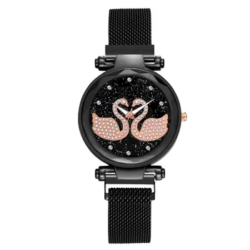 Magnet Magnet Kameň Swan Diamond Lady Prenos Hodinky Quartz Bežné dámske Hodinky часы женские наручные montre femme Reloj Mujer