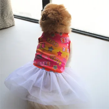 Malý pes, psie oblečenie, štyri ročné obdobia sladké čipky bez rukávov princezná šaty sladká princezná šaty pes čivava šteňa pet mačka kostým