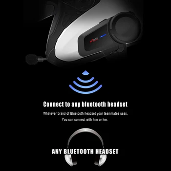 Maxto Motocyklové Prilby, Slúchadlá Skupiny 6 Jazdcov Bluetooth palubného telefónu 1000M Nepremokavé Headset FM Rádio