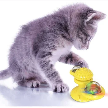 Mačka veterný Mlyn Hračka Zábavné Masáž Otočná Hračiek pre Mačky S Catnip LED Loptu Zuby Čistenie Pet Produktov pre Dropshipping
