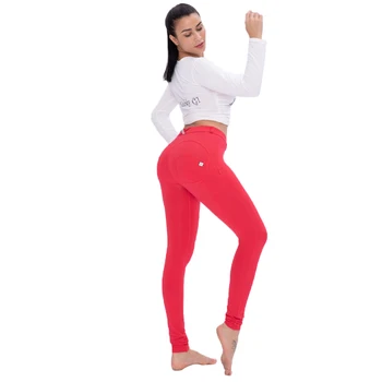 Melódie červená jóga nohavice plus veľkosť legíny fitness sport dámske activewear dry fit kompresie push up nohavice polovice pás