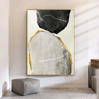 Minimalistický Mramoru Vytlačí Plátno na Maľovanie na Stenu Umenie Čiernej a Bielej Kamenný Obrázok Nordic Plátno Plagát Maľby Nástenné Dekorácie