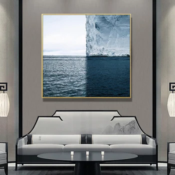 Modré more ľadovca Krajiny Plátno Maľovaní Plagátov a Vytlačí Cuadros Quadro Wall Art Obrázky Pre Obývacia Izba Domáce Dekorácie