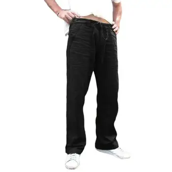 Muži Farbou Multi-Vrecko Voľné Elastické Šnúrkou Rovné Nohavice Jog Nohavice Bežné Nohavice брюки