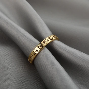 Móda Duté Kvety Prstene pre Ženy Zlato z Nehrdzavejúcej Ocele Prst Prsteň Svadobné Party Šperky 2021 Romantické Darčeky