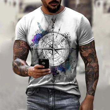 Módne Leto 3D Vytlačené pánske T-Shirt Hip-Hop Štýl Veľké Veľkosti Tričko Kríž Štýl O-Krku Krátky Rukáv Mužov Oblečenie XXS-6XL