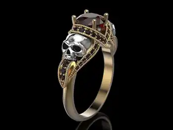 Módne Šperky Prstene, Lebka krúžok, Mužov Punk Krúžok
