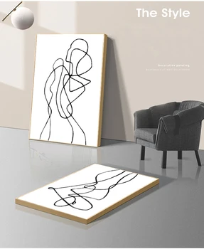 Nordic Minimalistický Údaje Line Art Sexy Žena Telo Nástenné Plátno Obrazov Kreslenie Plagátov Vytlačí Dekorácie pre Livingro