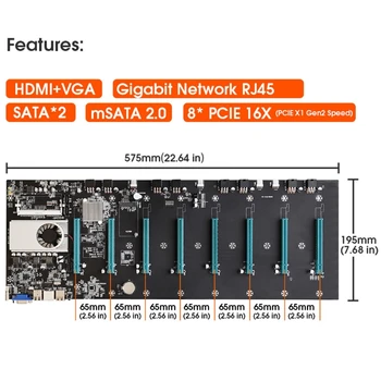 Nové BTC-S37 Ťažba Stroj základnej Doske 8 PCIE 16X Graf Kartu SODIMM DDR3 SATA3.0 Podpora VGA + HDMI-M18 Kompatibilné