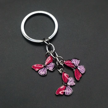 Náhodné 5 farieb Nové Farebné Smalt Motýľ Keychain Hmyzu Kľúča Vozidla Ženy Taška na Príslušenstvo Šperky, Darčeky