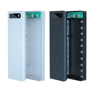 Odnímateľný Dual USB, LCD Displej DIY 10x18650 Batérie Prípade Power Bank Shell Prenosný Externý Box bez Batérie Powerbank 96BA