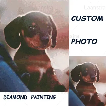 Pet Foto Vlastné Diamond Výšivky 5D DIY Diamond Maľba Úplné Drahokamu Obraz Mozaiky Diamond Pes, Mačka Darček Domáce Dekorácie