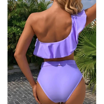 Prehrabať Vysoký Pás Bikini Set 2021 Sexy Plavky Ženy Plavky Žena Dva Kusy Bikini Bather Plavky Plážové Oblečenie Plávať Lady