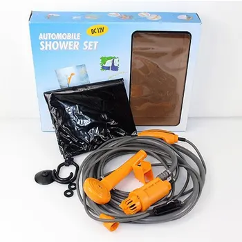 Prenosné Elektronické 12V Orange Vonkajšie Mini Smart Auto Sprcha pre Kempovanie Turistika Jeden Dotyk Prevádzky Vstavaný Systém