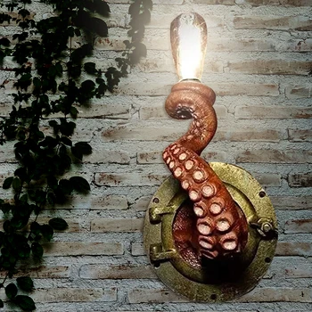Retro Octopus Elektrické Svetlo Chápadlo Monster Chápadlo Objímky Octopus Žiarovka Svetla Octopus Závesné Nástenné Svietidlo