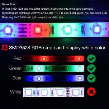 RGB LED Svetelné Pásy SMD2835 Flexibilná Páska RGB Led Pás Svetla Č Vodotesný 5M Pásky DC 12V Adaptér s Diaľkovým ovládaním