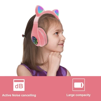 Roztomilé Mačka Slúchadlá Bezdrôtové Slúchadlá Muisc Stereofónne Bluetooth Slúchadlá S Mikrofónom Deti, Dcéru Slúchadiel Slúchadlá Darček