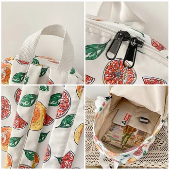 Roztomilý ovocie vzor žien batoh Módne dospievajúce dievča študent nylon školské tašky Kawaii dievča cestovný batoh žena nový štýl