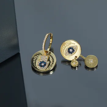 S925 Mincový Striebro Devil ' s Eye Náušnice v Uchu Klincami Náhrdelník Módne Osobnosť, Temperament, Luxusné Značky Monako Šperky