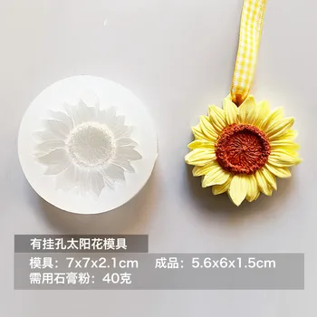 Slnečnica Aromaterapia sadrovej formy HOBBY ručné silikónové hlinené formy 3D Kvet mydlo formy tortu dekoratívne sviečky plesne