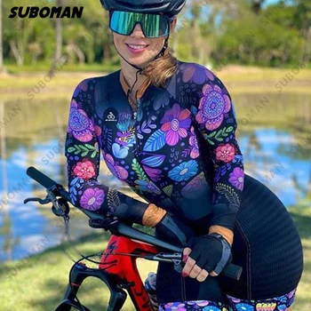 Suboman 2021 triatlon Žien Cyklistika Dres Jeden Kus Jumpsuit Super módne elastické horský bicykel Oblečenie Ciclismo Feminino