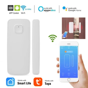 Tuya Smart WiFi Dvere, Okno, Senzor Detektor Bezdrôtový Alarm App Oznámenia Home Security Kompatibilný so Alexa Asistent Google