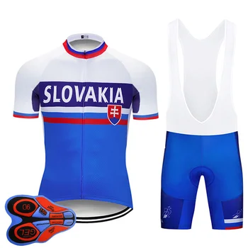 Tím SLOVENSKA Cyklistické Oblečenie 9D Nastaviť MTB Jersey Cyklistické Oblečenie Ropa Ciclismo Rýchle Suché Bicykli Nosenie Mens Krátke Maillot Culotte