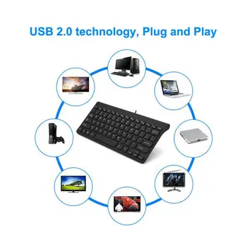 Ultra Slim Drôtovú Klávesnicu USB 2.0, Tichý Klávesnice 78 Kľúče Vodotesná Klávesnica a svetlo Klávesnica Pre Notebook Laptop, POČÍTAČ,