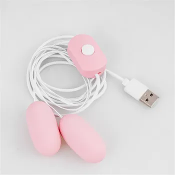 USB Dual Vibrátor 10 Rýchlosť Dvojité Hlavu Skok Vajcia Bullet Dildo Análny Vibrátor Zadok Plug Dospelých sexuálnu Hračku Pre ženy Muži Ženy