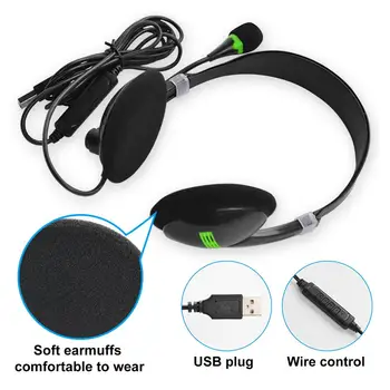 USB Headset S Mikrofónom Call Centra Office Slúchadlá, USB, Slúchadlá, Káblové Návštevnosť Headset Pre PC /Notebook/Počítač