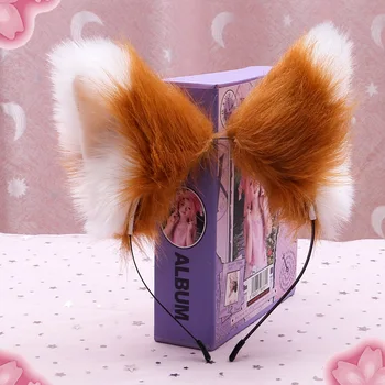 Uši na Hlavu Lolita Anime Roztomilé Mačka, Líška Srsť Ucho Vlasy Obruče Cosplay Hairband Dievčatá Vlasy Príslušenstvo Zvierat Uši, Vlasy Kapely