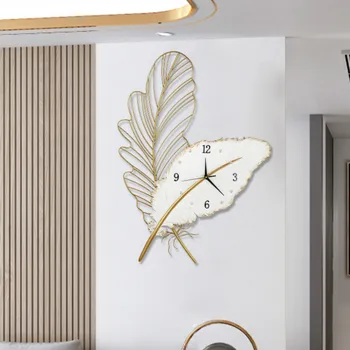 Veľké pierko nástenné hodiny Módne domova Moderný jednoduchý osobnosti Tichý stene Hodinky, Obývacia izba dekorácie Art Decor hodiny