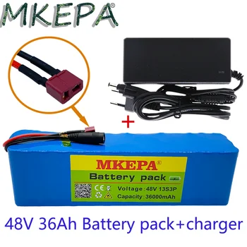 Veľkú kapacitu 48V batéria 48V 36ah 1000W 13s3p Li ion batéria pre 54.6 V E-bike skúter s BMS + nabíjačka