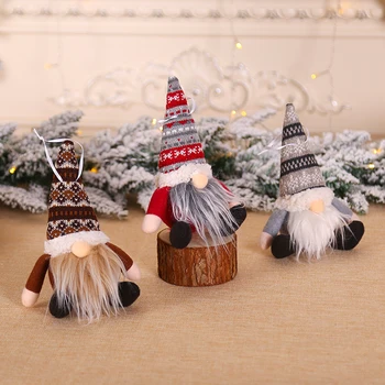 Vianočné Prekladané Spp Anonymný Gnome Bábiky Santa Prívesok Nordic Gnome Pôdy Boh Bábika Vianočný Stromček Visí Ozdoby Bábika Dekor