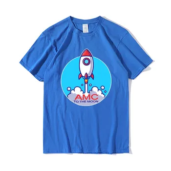 Vtipné Unisex Tričko AMC Na Mesiac Investovanie Wallstreetbets Premium T-Shirt pánske Krátke Rukáv tees Bavlna Nadrozmerná Topy