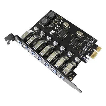 Vysoký Prenos Dát USB 3.0 7 Port PCI-E Express Kartu s 15 kolíkový Napájania SATA Konektor PCIE Prispôsobiť VL805 a VL812 Čipsetom