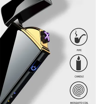 Windproof Flameless Elektrické Dual Arc Ľahšie Nabíjateľná Plazma USB, Zapaľovače pre Fajčiarov, Cigaretový Príslušenstvo Mužov, Darčeky