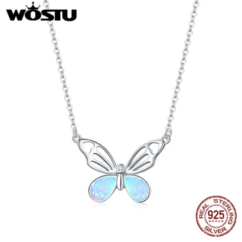 WOSTU Nové Originálne 925 Sterling Silver Prívesok Motýľ Náhrdelníky Pre Ženy Klasické Jemné Šperky Značky Darček BNN216