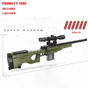 XINGBAO SWAT PUBG Vojenská Zbraň Model Stavebné Bloky Môžu Oheň Zbraň, Revolver Bullet Nastaviť High-Tech AWM Sniper Puška Tehly Hračka
