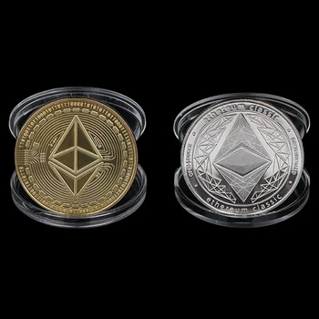 Zlato/Striebro Pozlátené Ethereum Virtuálne Mince Pamätné Mince Umelecké Zbierky Darček